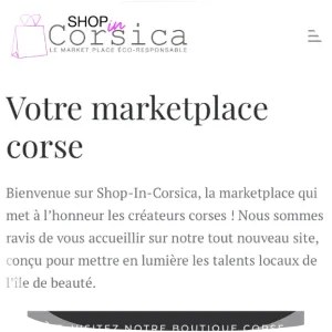 Capture d'écran du site marketplace corse